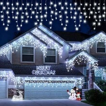 Highly Attractive Outdoor Holiday Lighting, This Solar Powered Wave Ice String Light Specification 4m*0.6m, Equipped With 96 LED Beads, Supports Warm Light, White Light, And Colorful Three Light Colors Switchable At Will. The Wave-Shaped Design With Fluid And Soft Lines Creates A Rich Layered Effect After Hanging, Easily Beautifying Outdoor Spaces. Solar Powered, Automatically Stores Energy From Sunlight During The Day And Turns On Automatically At Night, No External Power Source Required, Simple Installation Without Wiring. - Solar Icicle Lights - View 11