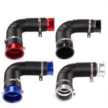 1 ống thông hơi ô tô kéo dài, ống dẫn khí nạp điều chỉnh được, ống nạp turbo, ống dẫn khí, nhiều màu Đen/Đỏ/Xanh dương/Bạc - A - Xem 6