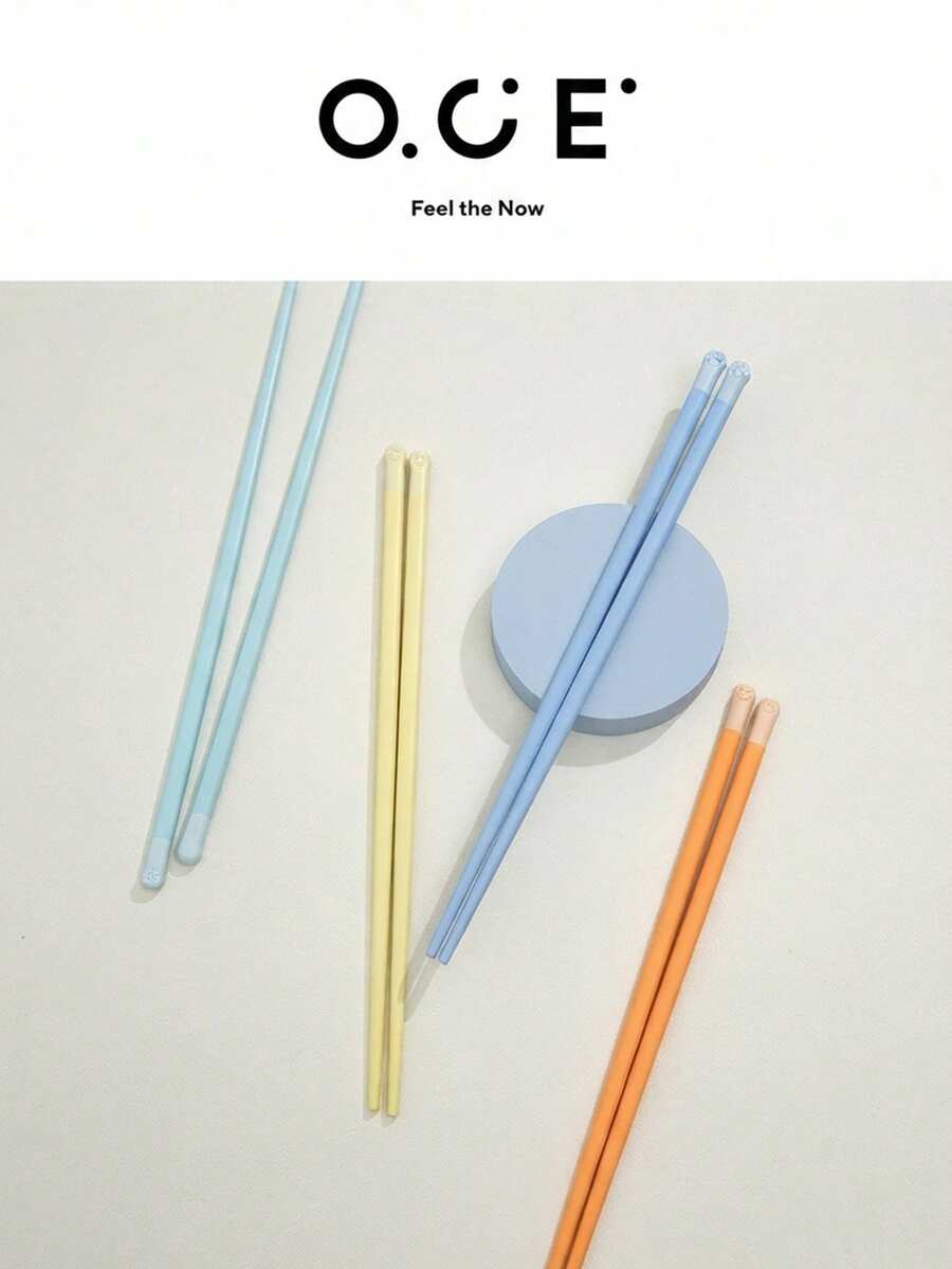 OCE Cute Cat Paw PET Chopsticks Set, 5 Pairs Macaron Color Reusable Chopsticks, Kawaii Non-Slip Tableware For Home Dining & Gift - View 1
