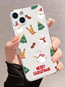 1pc Cute Merry Christmas Santa Reindeer Snowman Print Phone Case,Compatible With IPhone 18 Pro Max 17 Pro Max 16 Pro Max 15 Pro Max 14 Pro Max & 11/12/13/14/15/16/17/18 Pro/Plus - Multicolor - View 4