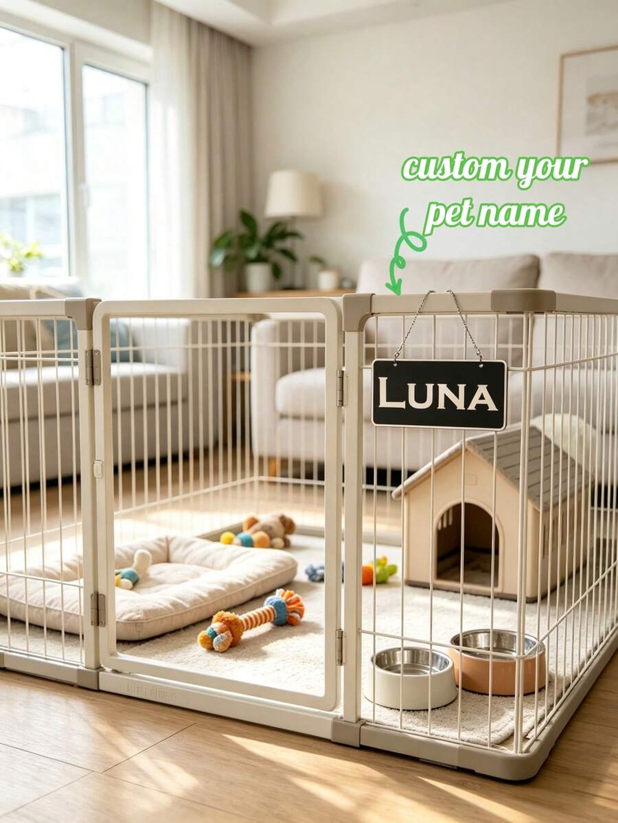 1pc Personalized Pet Name Tag, Custom Dog House Name Plate, Pet Kennel Sign With Name, Customized Dog Crate Decor, Puppy Gift, Pet Lover Gift, Personalized Pet Accessories - Multicolor - View 1