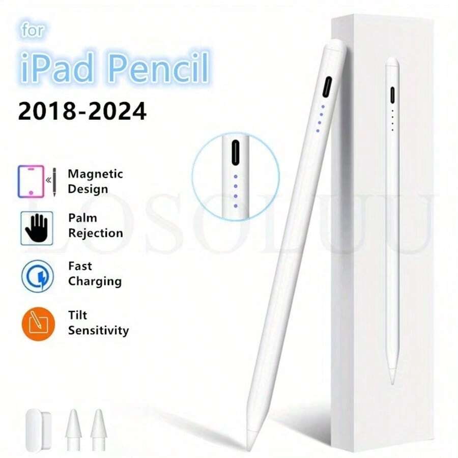 Palm Rejection Tilt Sensitivity Stylus Pen Compatible With Apple Pencil 2 1, For 2018-2023 6/7/8/9/10, Pro 11/12.9, Mini 5/6, Air 3/4/5