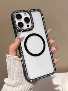 智慧型手機保護殼 Apple 手機殼 粉色時尚高端奢華 鑲鑽框架 閃亮創意設計 3D 立體個性化 透明全包防摔手機殼 相容 iPhone 15/15 Pro Max/15 Pro/15 Plus/11/12/13/14/16 Pro Max/XS/XR/11 Pro/11 Pro Max/12 Pro/12 Pro Max/13 Pro/13 Pro Max/7 Plus/14 Pro/14 Pro Max/14 Plus/16 Pro/16 Plus/7 Plus/8 Plus/8/SE2 - 黑色 - 查看 3