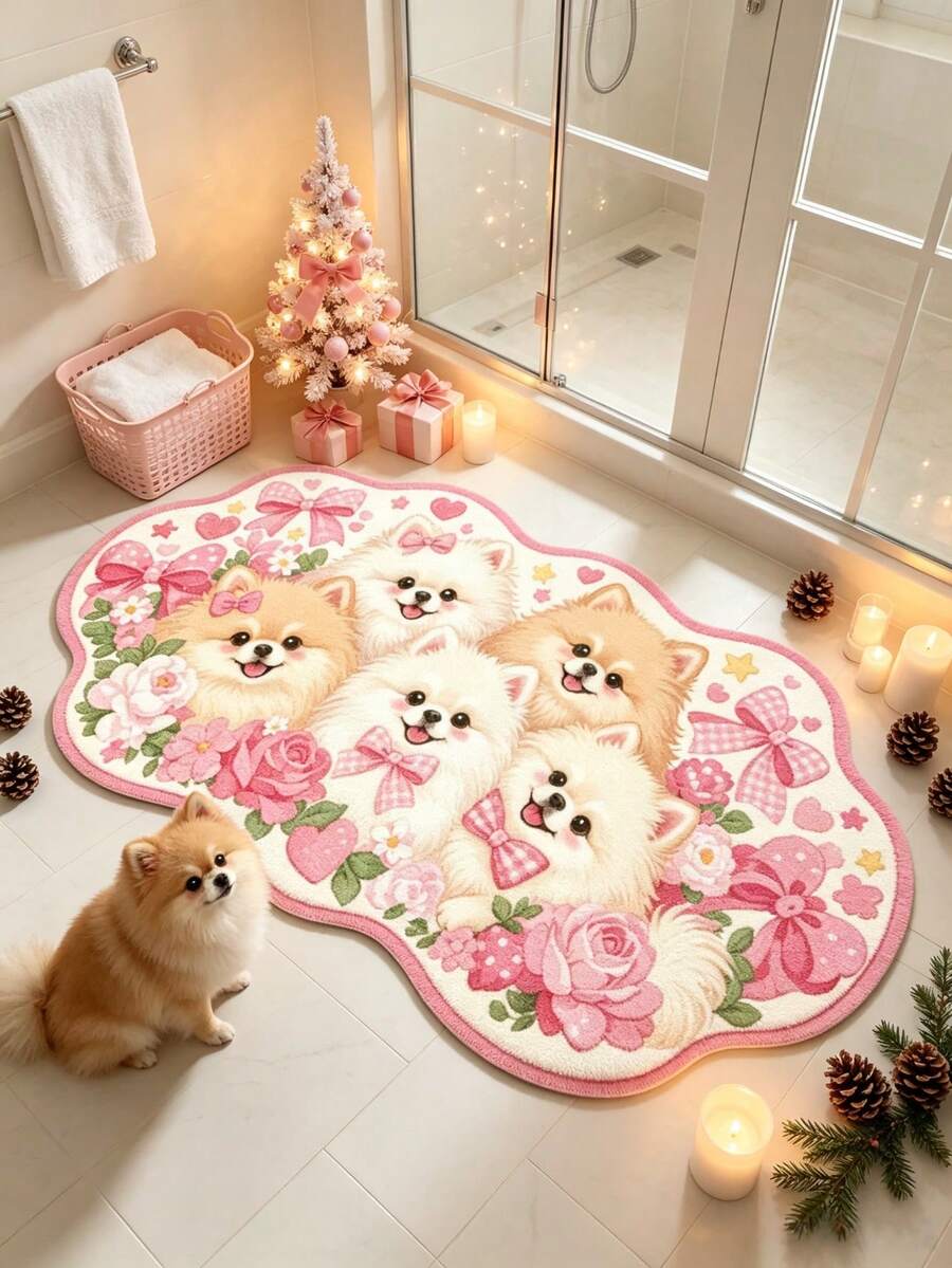 1 buah Keset Lantai Motif 5 Anak Anjing, Keset Kamar Mandi, Karpet Kamar Mandi, Keset Pintu, Karpet Kecil, Karpet, Keset Lantai, Dekorasi Rumah, Karpet Area, Keset Luar Ruangan, Dekorasi Rumah, Karpet Area, Karpet Kamar Tidur, Karpet yang Dapat Dicuci - MultiWarna - View 1