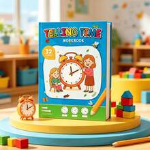 Lachilly Children's Time Cognition Workbook, Clock Learning Practice Book, Draw The Time Education, Write The Closest Minute Time, Kindergarten Math Practice, Essential For Classroom, Home, School, Teachers, Time Cognition Learning - Multicolor - View 2