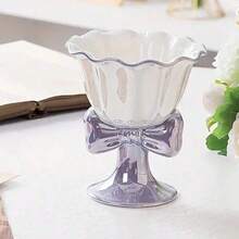 High-Value Bowknot Ceramic High Foot Goblet, Ice Cream Jelly Cup, Champagne Sweet Wine Cocktail Coffee Cup, Festival Gift Tableware - Multicolor - View 10