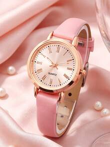 2pcs/Set Cute Girls Quartz Watch & Wallet Set, Birthday Gift, Daily Use, Pink Series Cartoon - Pink - View 6
