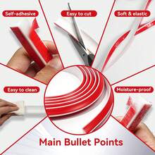 1PC 9.5FT Self Adhesive Corner Trim Strip TPE Flexible Wall Edge Molding, Waterproof Inner Corner Line For Wall Floor Joint, Dustproof Decorative Cove Trim, Easy Clean PVC Style Trim For Kitchen Bathroom Living Room Home Decoration - Multicolor - View 3