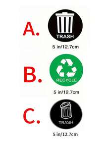 6pcs And Non- Trash Can Labels - Self-Adhesive, Waterproof Stickers, Suitable For Indoor And Outdoor Use, Convenient For Waste Sorting, Trash Can Labels, Garbage Dump Stickers - One Size Fits All - View 10