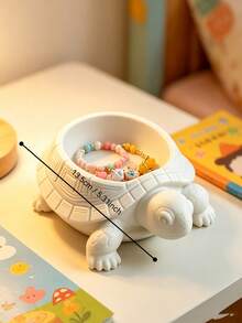 1pc White Turtle Storage Tray, Creative Turtle Sculpture Desktop Organizer, Entryway Key Holder, Nordic Style Desktop Decor, Non-Food Contact, Suitable For Entryway, Vanity, Home Decor, Ideal Housewarming Gift - Multicolor - View 9