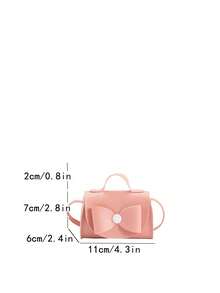 1pc New Bowknot Girl Crossbody Coin Purse PU Leather Handbag Shoulder Bag Teen Mini Small Bag - A - View 3