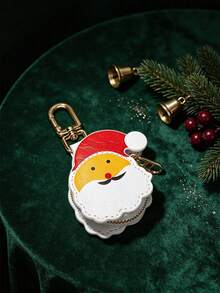 CHARM INFINITE Christmas Mini Keychain Pouch, Cute Santa Claus & Snowflake Pattern Faux Leather Zipper Coin Purse, Portable Mini Storage Bag Key Holder, Christmas Holiday Decoration Gift For Women & Girls - Multicolor - View 7