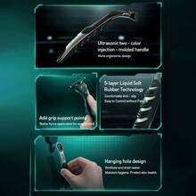 Gillette Razor, Vector 3D Razor, Non-Slip Handle, Replaceable Blades, Wet Dry Shaver For Face & Legs - Multicolor - View 9