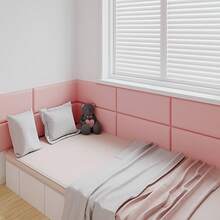 6-Piece Set 50cm*23cm Soft Anti-Collision Minimalist Solid Color 3D Self-Adhesive Wall Sticker, PU Soft Packaging, Peel And Stick, Washable, Suitable For Bedside And Tatami Wall Decoration, Thickened Wall Sticker - multicolor - View 10