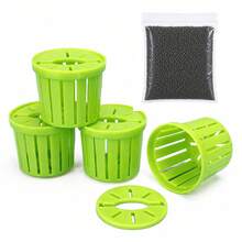 4pcs Aquarium Plant Baskets With Aquarium Soil, Aquarium Landscaping Plant Pots, Suitable For Fish Tank Landscape Arrangement And Plant Cultivation, Providing Stable Support For Aquatic Plants - Aquatic Plant Planting Basket - View 4