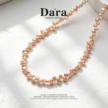 DARA Kalung Mutiara Air Tawar Perak S925 3-4mm Bentuk Kelopak Mutiara Gaya Kreatif, Cocok untuk Pesta Malam Hari - daun bunga - View 6