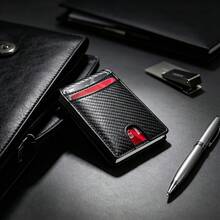 KAIDUCH RFID Card Wallet, Push-Card Design, Ultra-Thin Minimalist Men's RFID Card Holder, For Quick Cash And ID Access, Men's Portable Front Pocket Wallet With Quick Pop-Out Compact Wallet 2026 Men's Accessory Perfect Men's Gift - Black - View 5