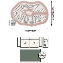 1PC Pink & White Abstract Wave Pattern Area Rug, Modern Minimalist Faux Cashmere Asymmetrical Shaped Edge, Machine Washable Large Size Mat For Living Room Bedroom, Aesthetic Home Decor - Multicolor - View 14