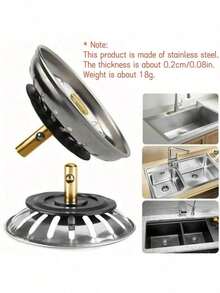 1pc Stainless Steel Kitchen Sink Strainer And Plug - Polished Waste Plug With Hair Catcher, Suitable For Bathroom And Kitchen Drain Protection, Flexible, Lightweight Stainless Steel Material, Do Not Apply Excessive Pressure, Kitchen Supplies - Multiple Styles - View 4