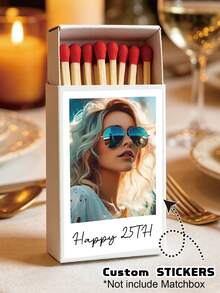 28/56/112 قطعة ملصقات علب كبريت مستطيلة مخصصة مقاومة للماء - ملصقات علب كبريت بتصميم شخصي، مناسبة لديكور الزفاف، احتفالات أعياد الميلاد، طلبات الجملة، هدايا الشركات، تذكارات الذكرى السنوية، الحفلات، أفكار هدايا إبداعية، حفلة العروس - متعدد الألوان - مشاهدة 2