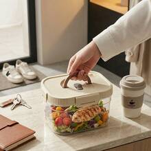 Multi-Functional Transparent Plastic Compartment Food Storage Box, Refrigerator Multi Grids Sealed Fresh-Keeping Box With Cover, Large Capacity Reusable Vegetables FruitsIngredient Container, Microwave Heatable, Kitchen Food Storage And Organization - Multicolor - View 5