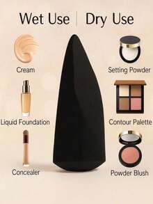 1pc High Quality Multi-Function Makeup Sponge, 3-In-1 Beveled Water Drop Shaped Makeup Sponge, Latex-Free Multi-Shape Beveled Water Drop Makeup Tool, Multi-Function Makeup Sponge, Cosmetics, Affordable, Room Decor, Vanity, Makeup Accessories, Powder Puff, Makeup Sponge, Loose Powder Puff, Makeup Sponge, Christmas Gift, Cosmetics, Makeup Tools, Special Offer, Gift, Women's Gift, Christmas Gift - Multicolor - View 5