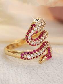 YOYO Gothic Snake Ring, Suitable For Daily Wear, Parties And Halloween - Gold - View 5
