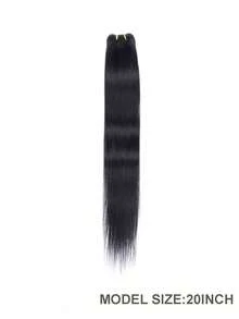 Sewn-In Hair Extensions, Real Human Hair, Remy Hair Bundles, 1B Natural Black Straight Hair, Hand-Woven, Sewn-In Extensions, Halloween Costume - S1B - View 3