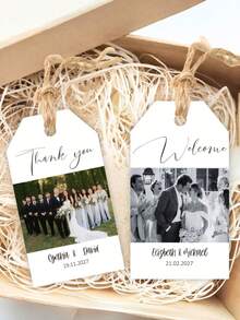 Customizable Photo Gift Tags With Jute Twine, Suitable For Wedding Favors, Bridal Shower, Anniversary, Party Decor And Holiday Gift Wrapping - Multicolor - View 11