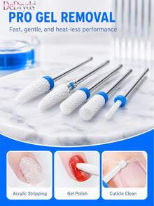 DeDryDS 5件組電動美甲修甲機套組，附旋轉鑽頭/磨頭，美甲與足部護理工具 - 彩色 - 查看 4