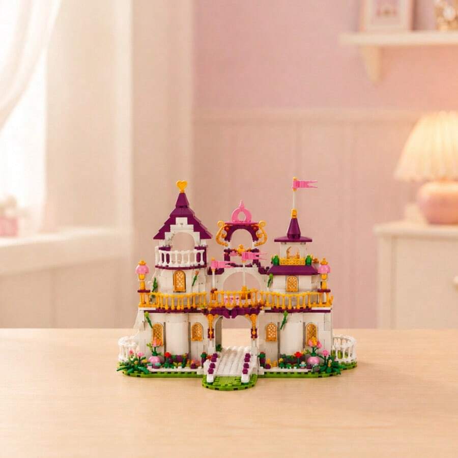 Castelo Infantil Blocos de Montar 8 em 1 Mini Peças Construção Criatividade Coleção