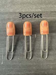 3pcs Funny Finger-Shaped Bookmarks, Creative Realistic Finger Page Markers, Cool Reading Accessories, Suitable For Book Lovers, Fun Prank Props, Perfect For Halloween Gothic Decor, Christmas And Holiday Gifts - Multi-color - View 5