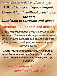 Gold Stainless Steel Jewelry - Random Style Delivery, Heart/Sun/Leaf Designs, Tarnish-Resistant, Perfect For Daily Wear & Gifting - Multicolor - View 11