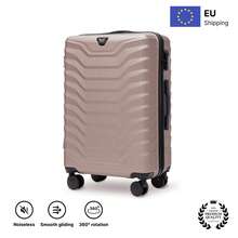W WINGS Travel Luggage Set 4 Pcs | Vanity Case, Cabin, Medium And Large Suitcases With Spinner Wheels And Telescopic Handle - Beige - View 15