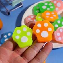 6PCS Cat Paw PVC Jelly Erasers - Random Colors - Clean Erasure Without Leaving Traces - Fun And Unique Student Writing Tool Erasers - Ideal Writing Stationery Erasers - A - View 4