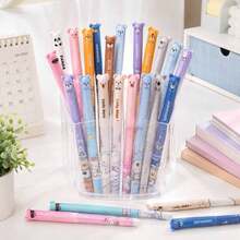 34pcs Set Including 4 Random Pens + 30 Refills (Blue/Black), Erasable Neutral Pen Set With Built-In Eraser, Suitable For Note-Taking, Daily Writing, High-Quality Office And Student Stationery, Perfect Birthday Gift - Multicolor - View 4