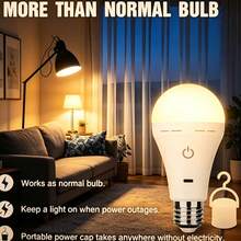 1/2pcs Smart Remote Control LED Bulb, Large Capacity Battery, Ultra Long Battery Life, With Remote Control, Rechargeable LED Bulb, Detachable, Ambient Light, Table Lamp, Wall Lamp, Ice Hockey Light, Emergency Light, 3 Color Lights, USB Charging LED Bulb With Hook - Portable High Brightness, Suitable For Bedroom, Living Room, Compatible With Remote Control, Suitable For Various Lamps, Outdoor, Camping, Multiple Colors And White Adjustable - Various - View 2