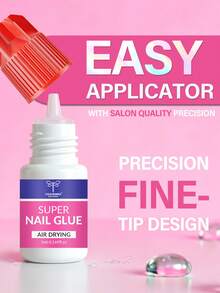 COLOURSMILE Super Strong Nail Glue, 1/2/3 Bottles/Set, Fast Drying Nail Adhesive, Waterproof & Long Lasting, Suitable For False Nails, Essential Item - Clear - View 4
