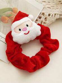 Women's Christmas Velvet Scrunchie, With Santa Claus, Reindeer, Christmas Tree Fabric Applique, Holiday Hair Accessory, Christmas Party Holiday Styling, Daily Gathering Outfit Accessory, Multiple Styles Available - Multicolor - View 16