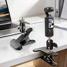 Heavy Duty Super Clamp Mount, 360° Dual Ball Head, 1/4" Threaded Interface, Suitable For Desktop, Desk Edge, Round Tube, Glass, Compatible With Action Camera, Phone Holder, Fill Light, Microphone, Photography Accessories - New Arrival - View 2