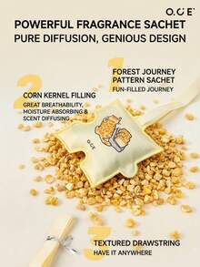 OCE Kantong Pengharum Ruangan Gantung Bentuk Puzzle, Kantong Aroma Bergamot Rumput Hijau, Kantong Aroma Bordir Kartun untuk Lemari Pakaian, Mobil, Dekorasi Rumah & Hadiah - 1PC - View 8