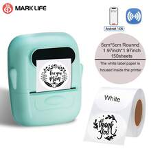 Printer Label Marklife P50 - Printer Label Termal, Mesin Label Portabel, Cocok untuk Produk, Alamat, Stiker, Keperluan Rumah dan DIY, Kompatibel dengan Sistem Android, iOS, dan Windows, Dilengkapi dengan 1 Gulungan Stiker Putih Bulat 50mm - Mint Blue - View 16