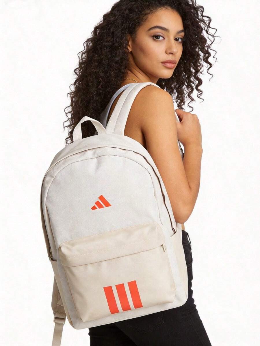 Adidas Sportswear Unisex Backpack Student Commuter Versatile Lightweight Sports Series Daily Travel Fabric Backpack Couple Style - Light Brown - View 1