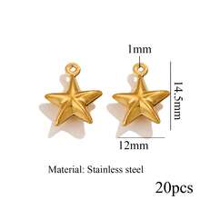 20-Piece Set Of 304 Stainless Steel 18K Gold-Plated Fashionable Star, Moon, And Geometric Pendants For DIY Necklace, Bracelet, And Jewelry Making - 1 Pendant - View 22
