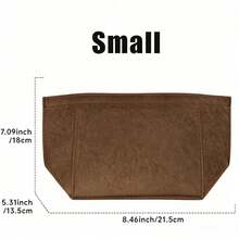 Tote Bag Organizer Insert, Multi-Pocket Felt Handbag Organizer, Zipper Storage Bag, Liner Bag - Coffee - View 9