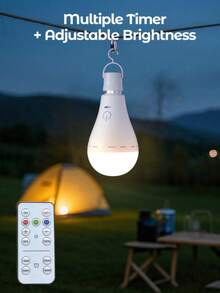 1/2pcs Smart Remote Control LED Bulb, Large Capacity Battery, Ultra Long Battery Life, With Remote Control, Rechargeable LED Bulb, Detachable, Ambient Light, Table Lamp, Wall Lamp, Ice Hockey Light, Emergency Light, 3 Color Lights, USB Charging LED Bulb With Hook - Portable High Brightness, Suitable For Bedroom, Living Room, Compatible With Remote Control, Suitable For Various Lamps, Outdoor, Camping, Multiple Colors And White Adjustable - Various - View 12