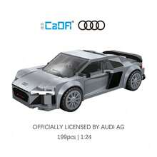 CaDA Audi R8 Coupe Silver Sports Car - 199pcs Building Block Model Set C55027W Desktop Decor Collectible Gift For Friends - White - View 6
