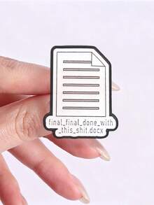 2Pcs Office Worker Meme Enamel Pin Set Funny Spreadsheet Document Humor Lapel Badge Metal Brooch For Backpack Jacket Coworker Accessory Gift - White - View 7