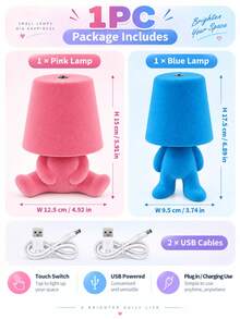 Adorable Character Night Light USB Rechargeable Touch Table Lamp 3 Color Modes Portable Bedside Lamp For Bedroom Desk Living Room Decor - Multi-color light - View 17