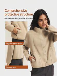 Jaket Polar Fleece Ringan Wanita Beneunder (Potongan Reguler, Sedang Hangat) PM028 - Qinpuzi - View 3